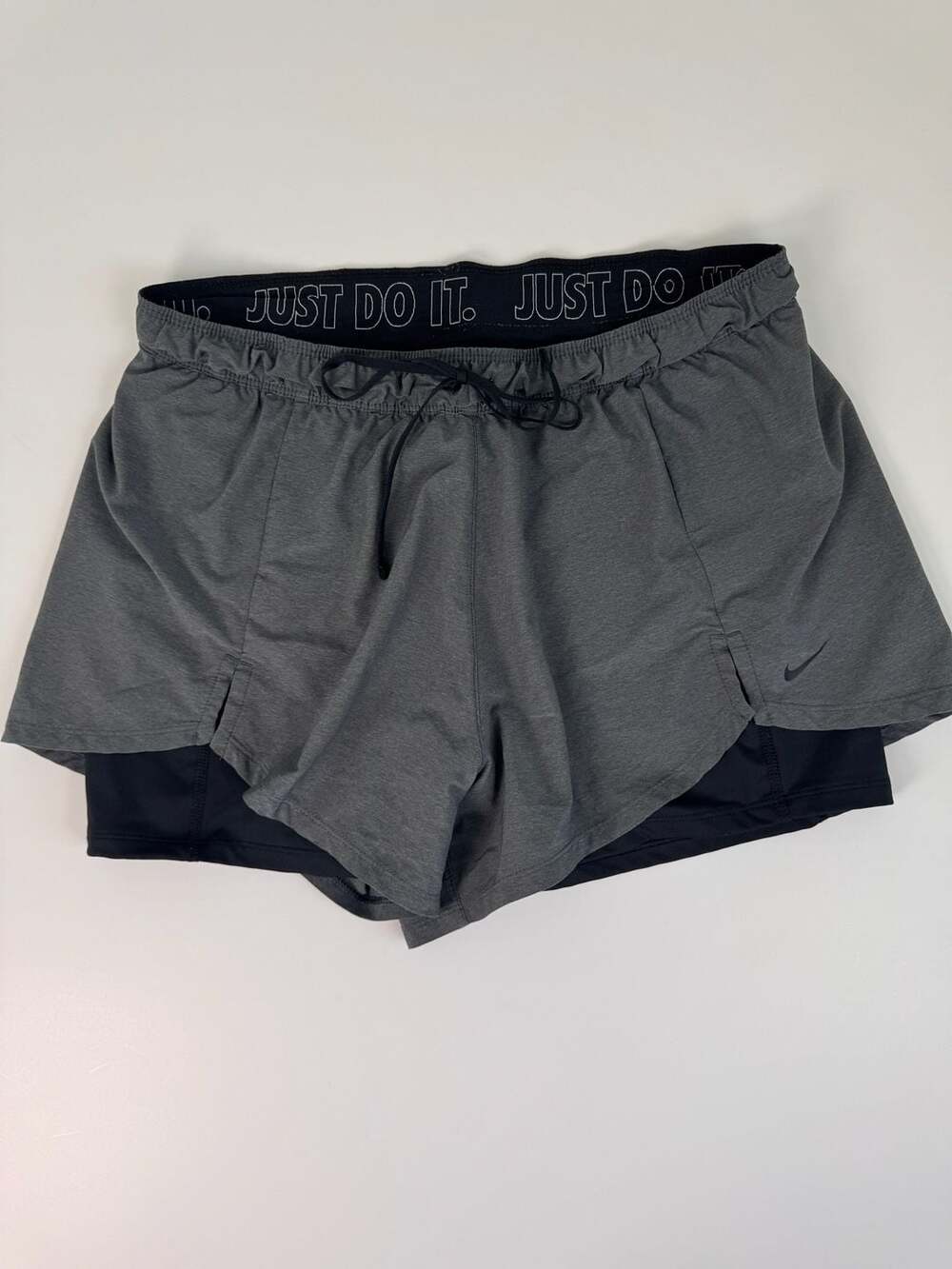 Nike running Shorts Active wear sports sz S Grey unisex swoosh